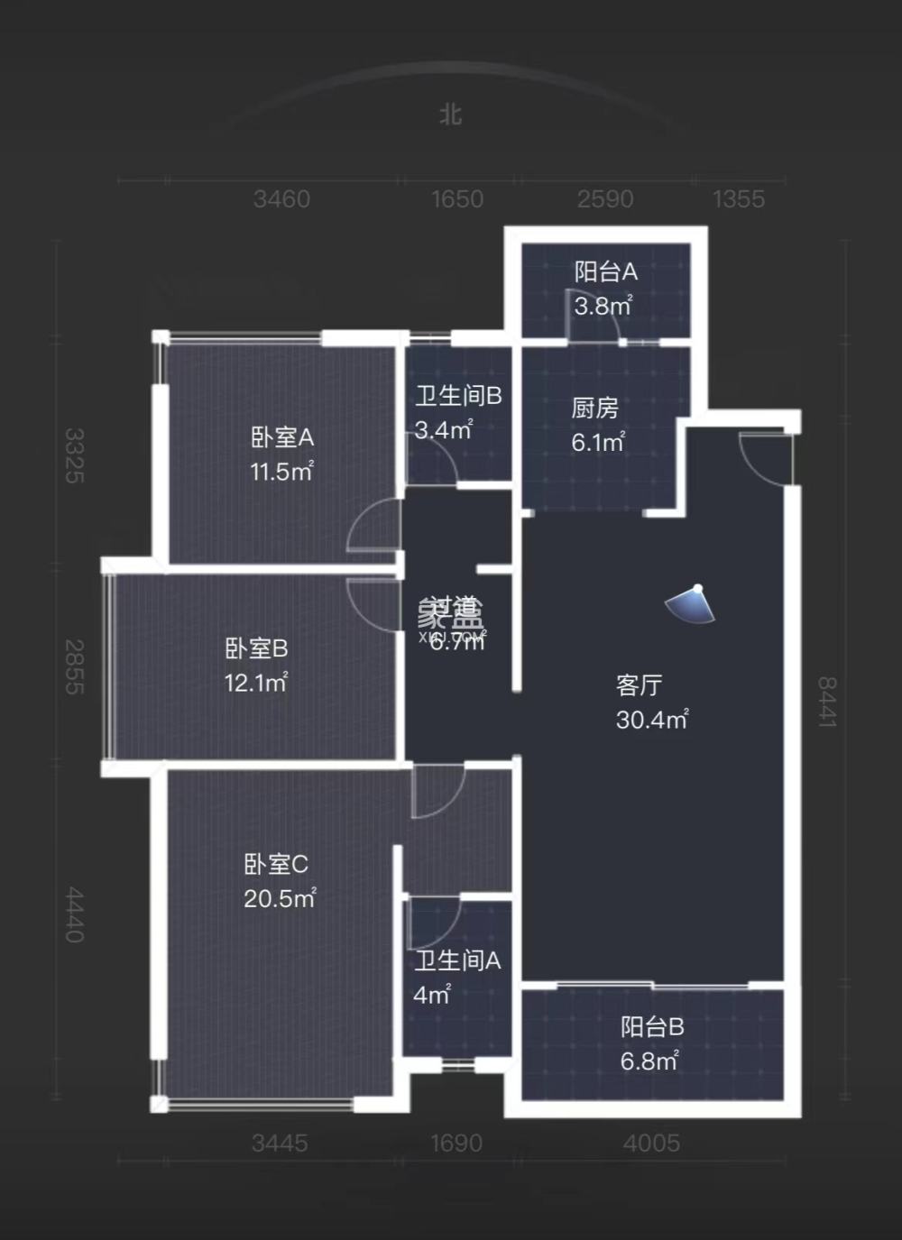 蓝溪谷  3室2厅2卫    52.0万