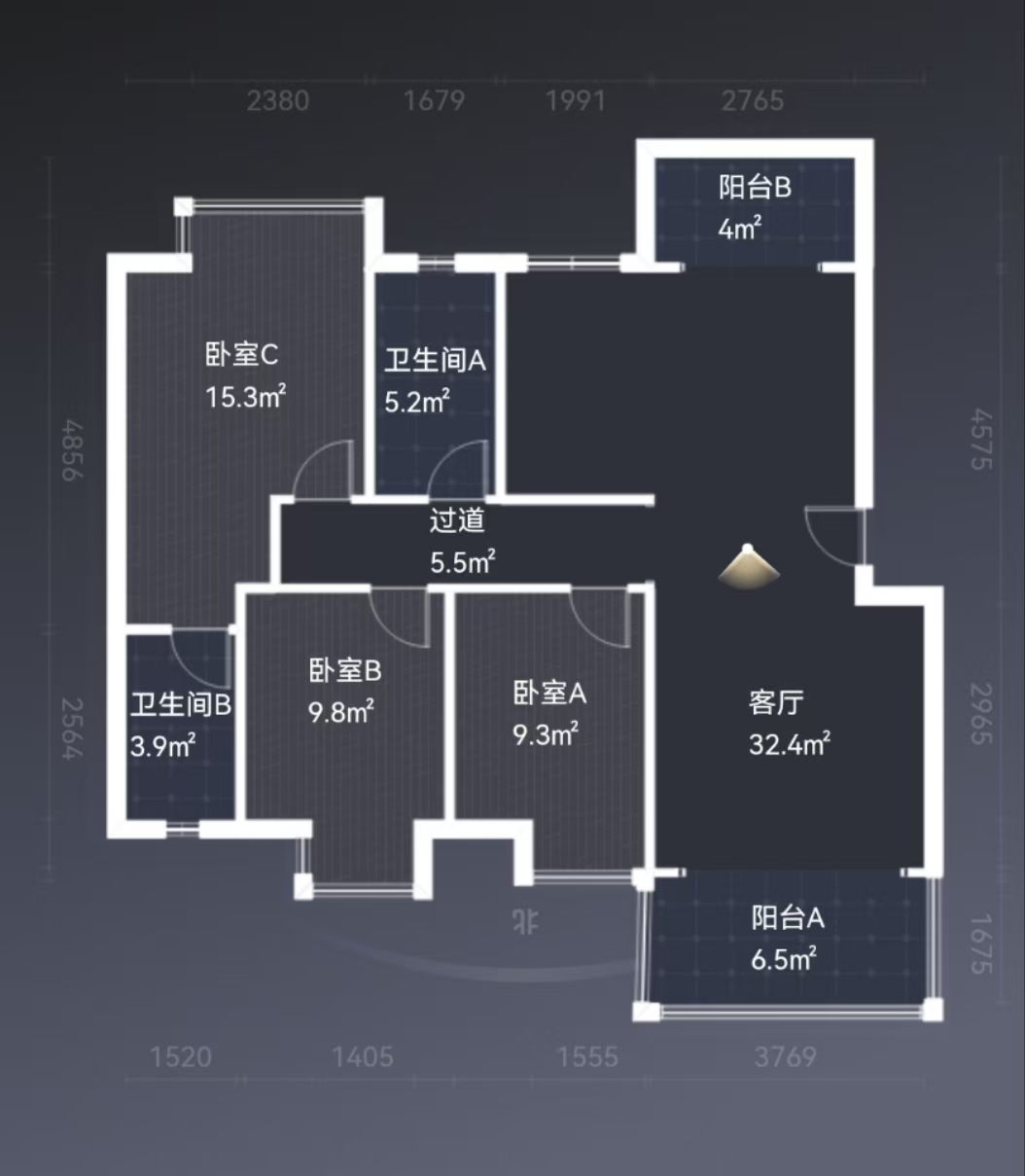 亿都时光 3室2厅2卫 69.8万 亿都时光 3室2厅2卫 69.8万室内图
