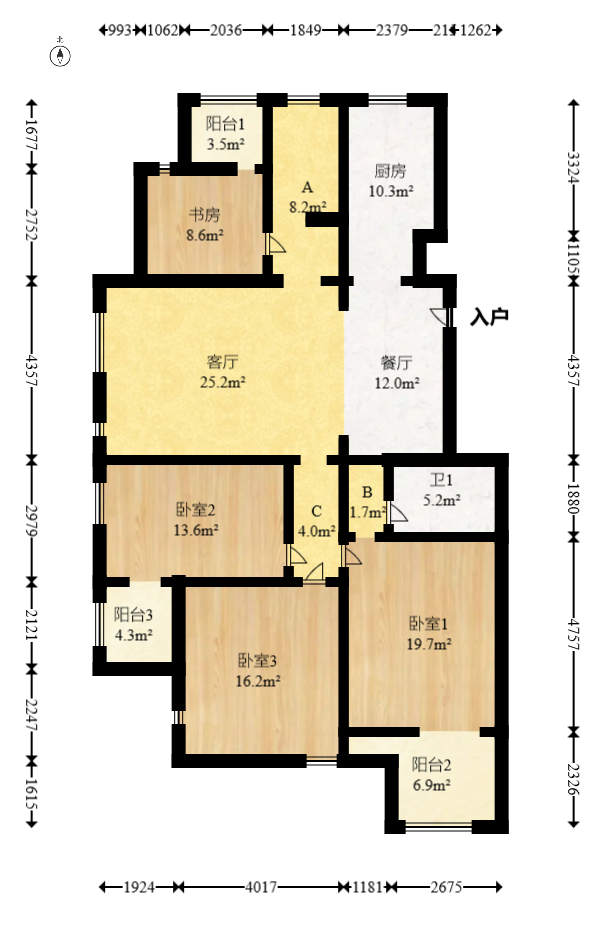 西街花园  4室2厅2卫   146.00万室内图1