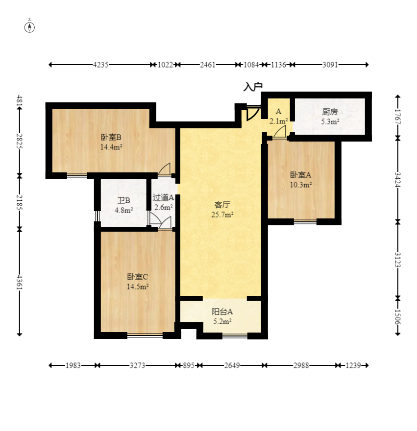 保利城(中航城国际社区、郡原美村) 1室0厅0卫 90.0万 保利城(中航城国际社区、郡原美村) 1室0厅0卫 90.0万户型图