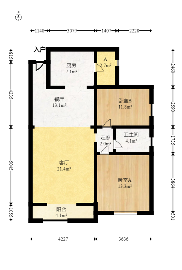 保利花园  2室2厅1卫   86.00万室内图1