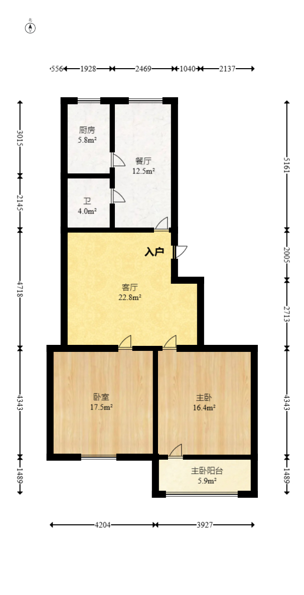 中南汽车世界  2室2厅1卫   26.80万室内图1