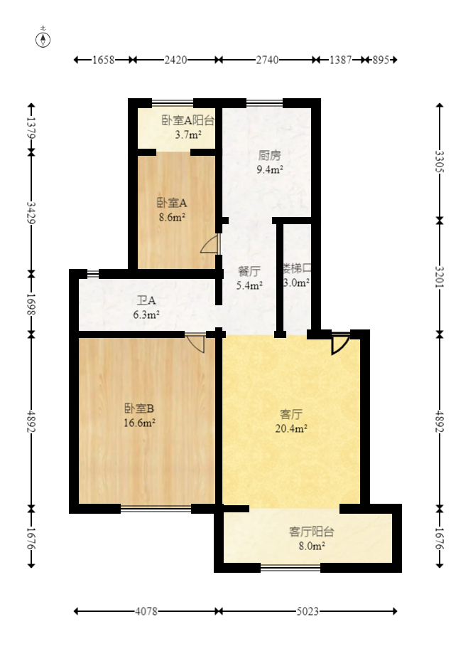 枫林绿洲  4室2厅2卫   95.00万室内图1