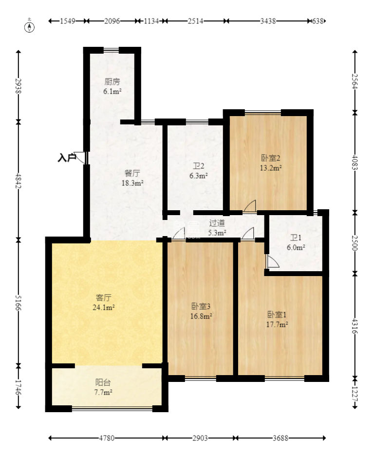 長房東郡 3室2廳2衛 166.00萬