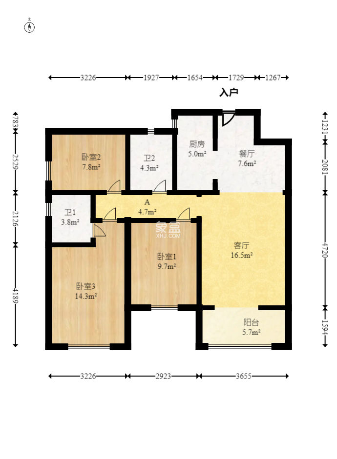 万科金域蓝湾  3室2厅2卫   145.00万