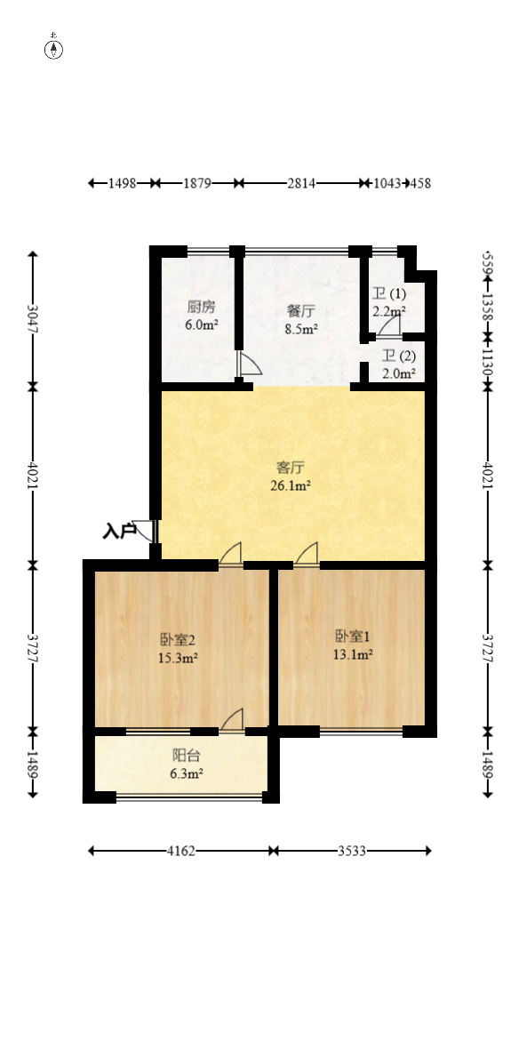 狮子山二片  2室1厅1卫    55.0万 狮子山二片  2室1厅1卫    55.0万户型图