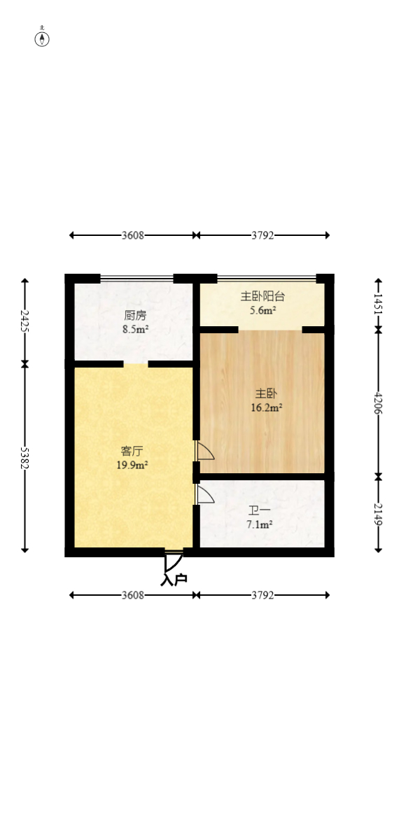 长永佳苑  1室1厅1卫   31.80万室内图1