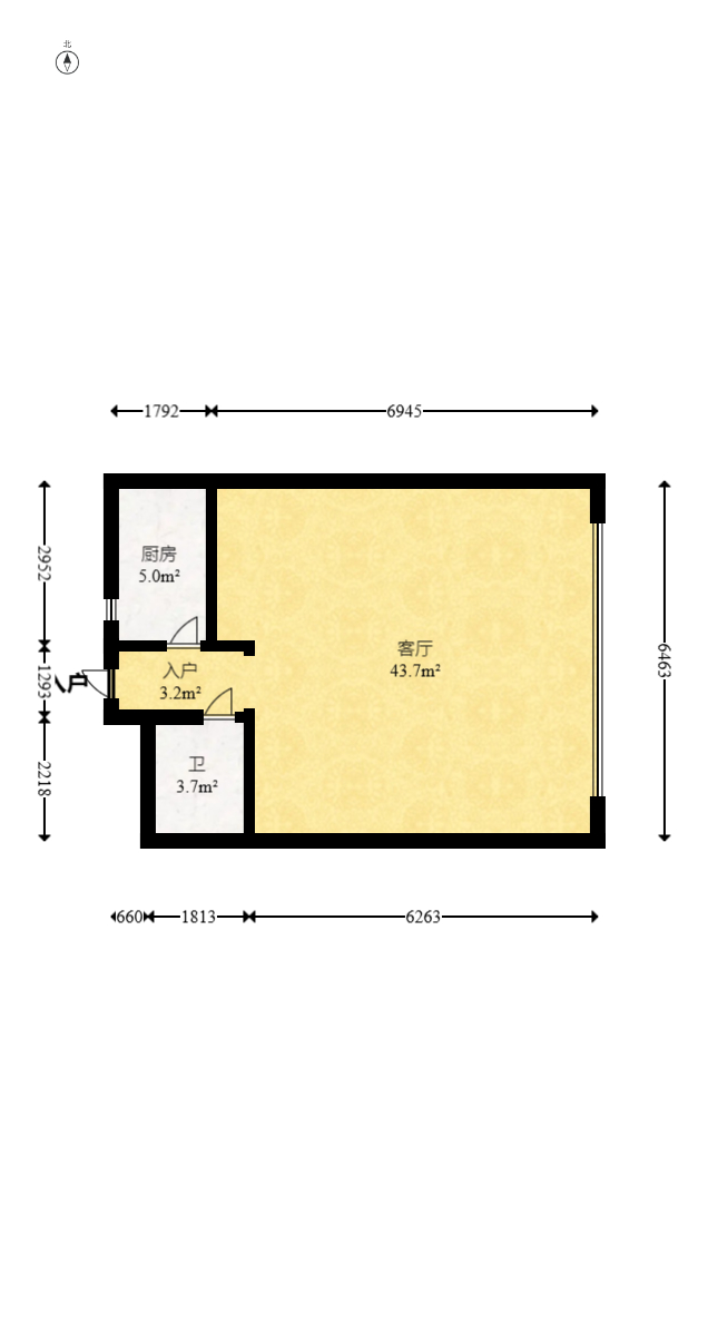 新长海漓湘悦  1室1厅1卫    42.8万 新长海漓湘悦  1室1厅1卫    42.8万户型图