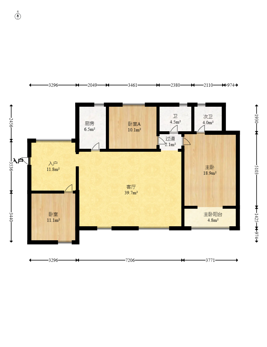 华润凤凰城二期 3室2厅2卫 85.0万 华润凤凰城二期 3室2厅2卫 85.0万户型图