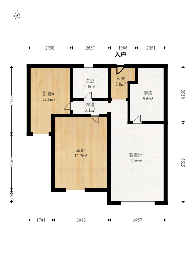 中国铁建梅溪青秀一期  2室2厅1卫   85.00万室内图1