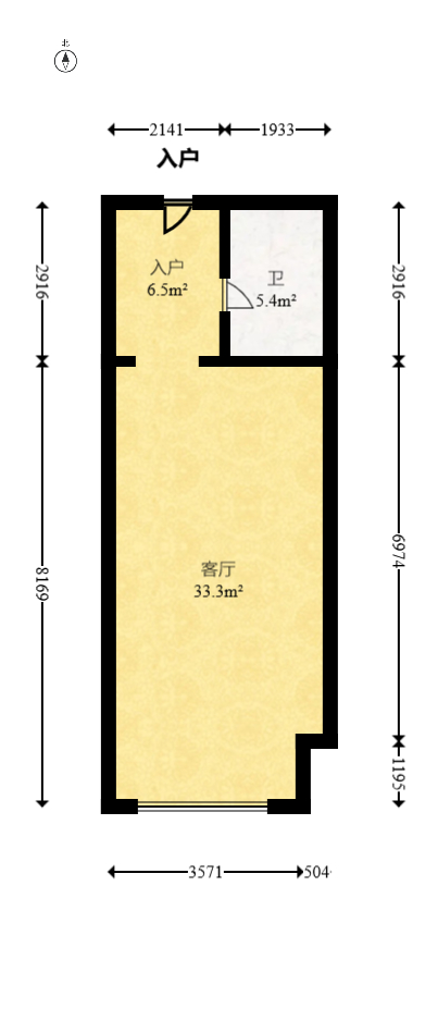 中建嘉和城  2室1厅1卫   35.80万室内图1
