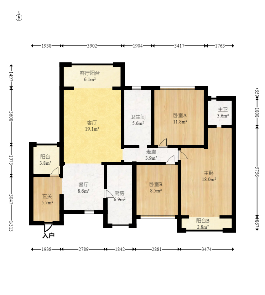 中建芙蓉嘉苑  3室2廳2衛(wèi)    112.0萬室內(nèi)圖1
