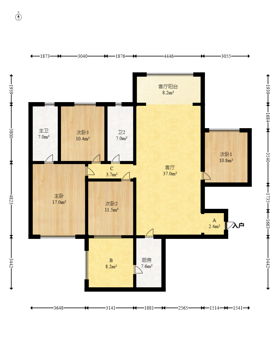 碧桂园威尼斯城 4室2厅2卫 86.98万 碧桂园威尼斯城 4室2厅2卫 86.98万户型图