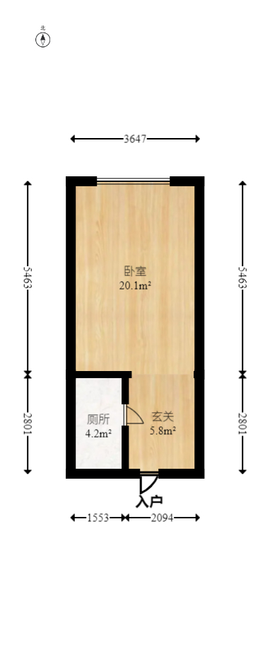 龙湖新壹城  1室1厅1卫   38.00万室内图1