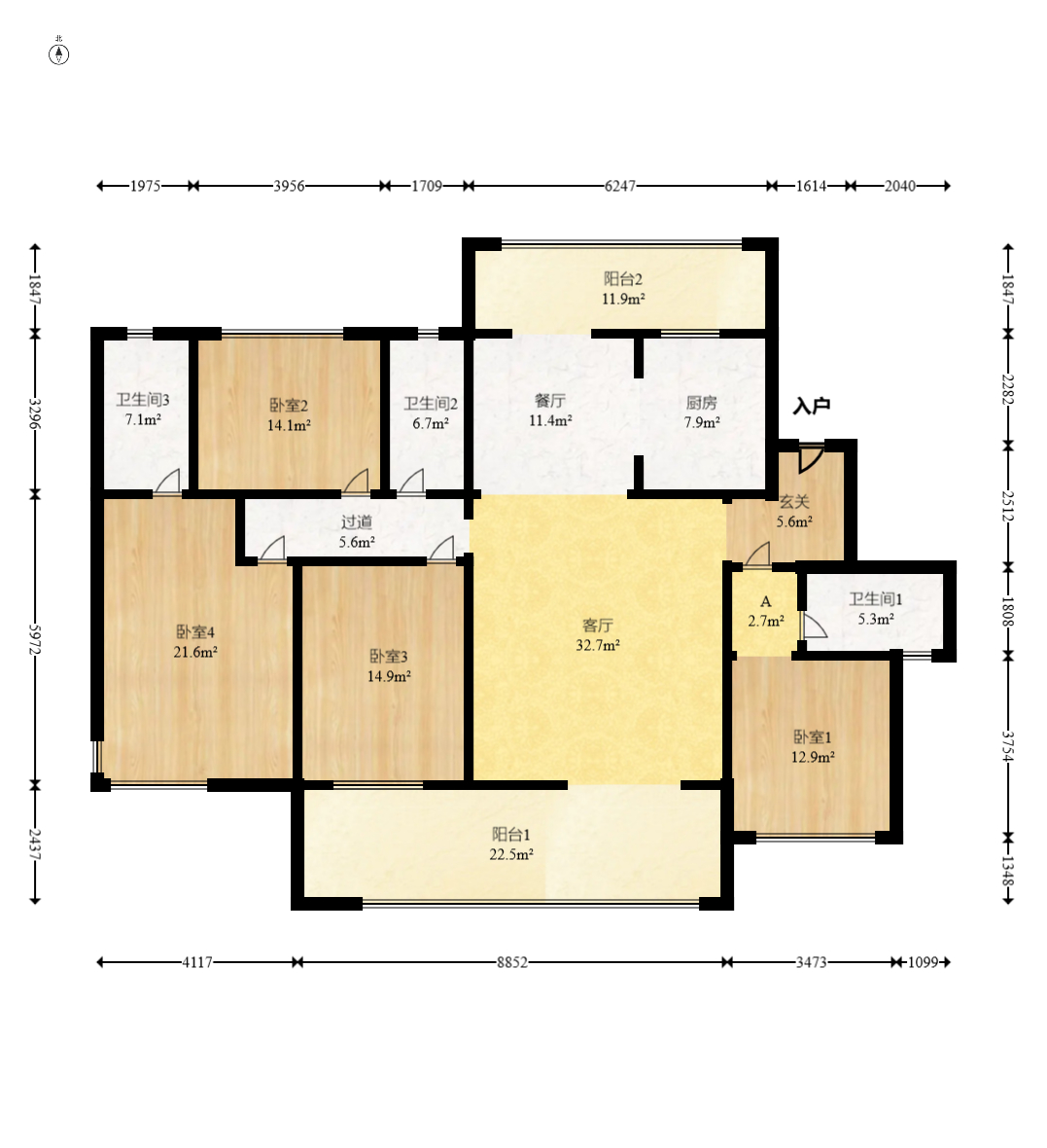 润和湘江天地E区  4室2厅2卫    199.98万 润和湘江天地E区  4室2厅2卫    199.98万户型图