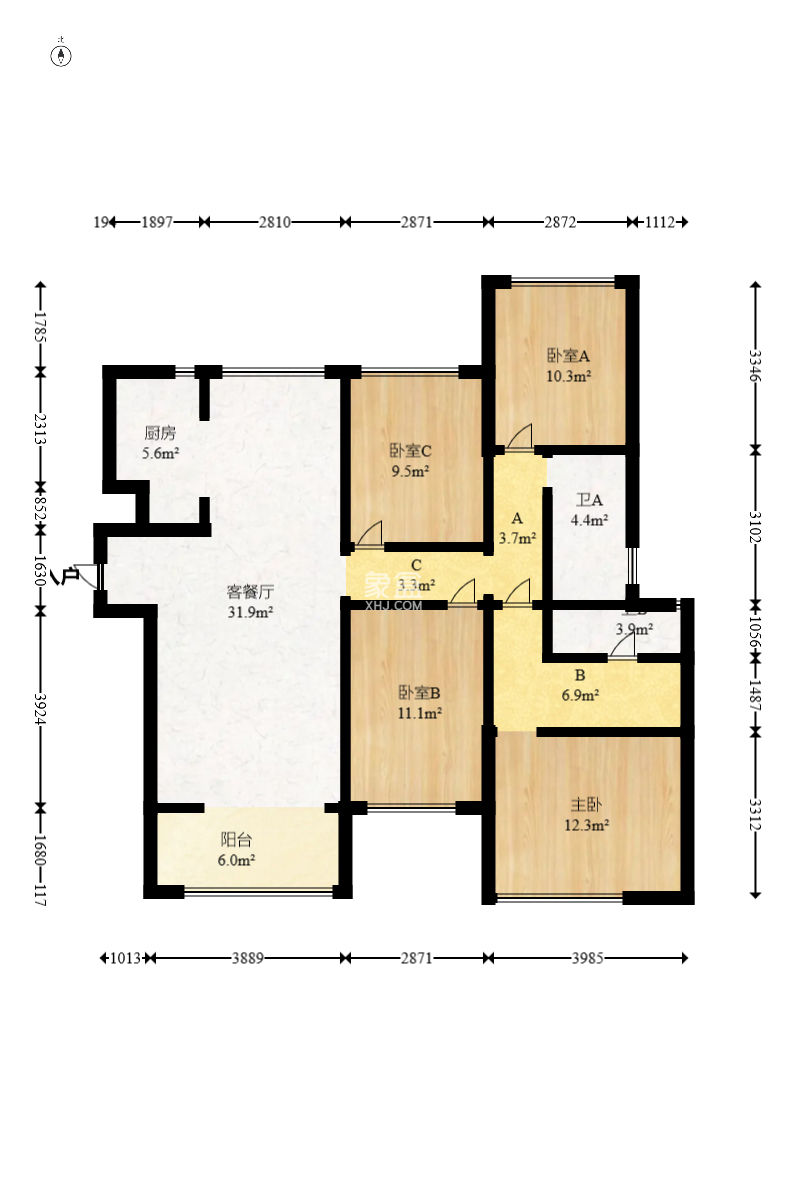 万科里金域国际  4室2厅2卫   268.00万