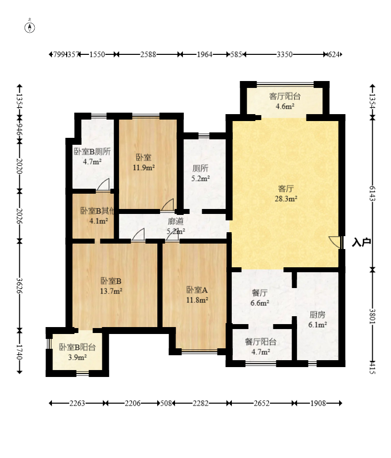 万科白鹭郡 3室2厅2卫 150.0万 万科白鹭郡 3室2厅2卫 150.0万户型图