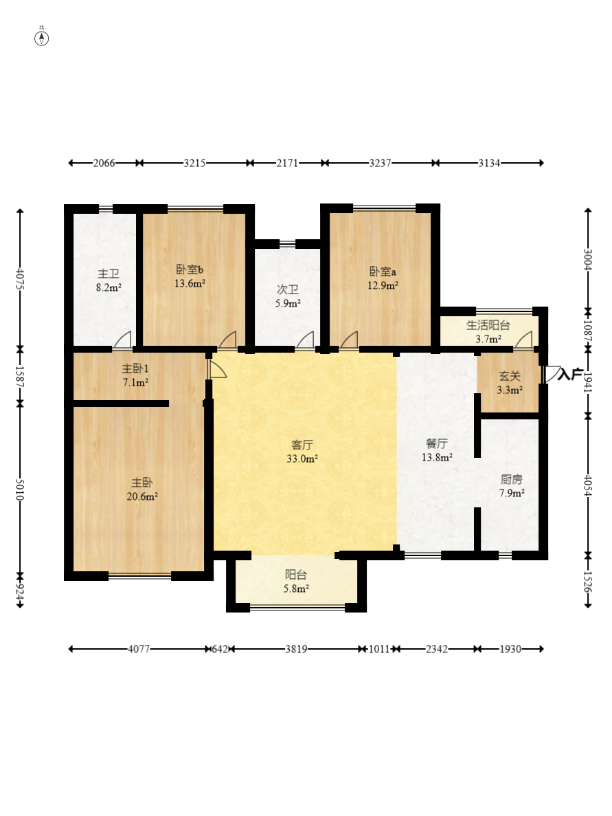 万科城市花园 3室2厅2卫 105.0万 万科城市花园 3室2厅2卫 105.0万户型图