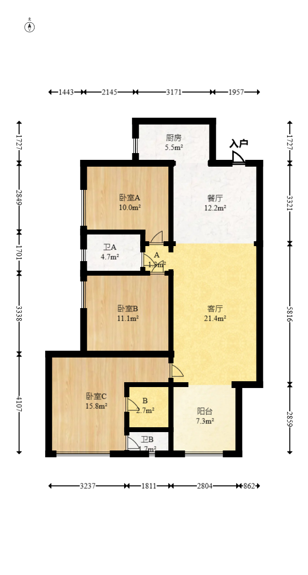 汇金城/嘉华城(二期、三期) 3室2厅2卫 125.0万 汇金城/嘉华城(二期、三期) 3室2厅2卫 125.0万户型图