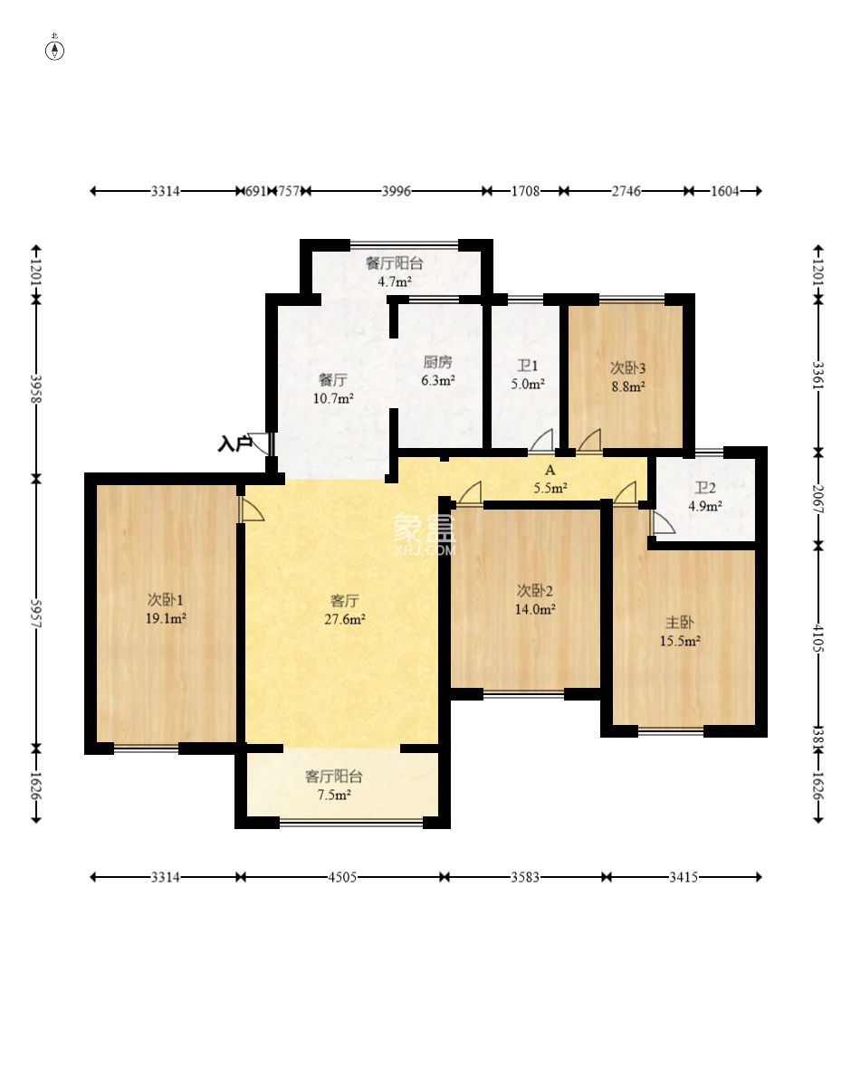 艺源颂雅小区（719街区）  4室2厅2卫    103.0万