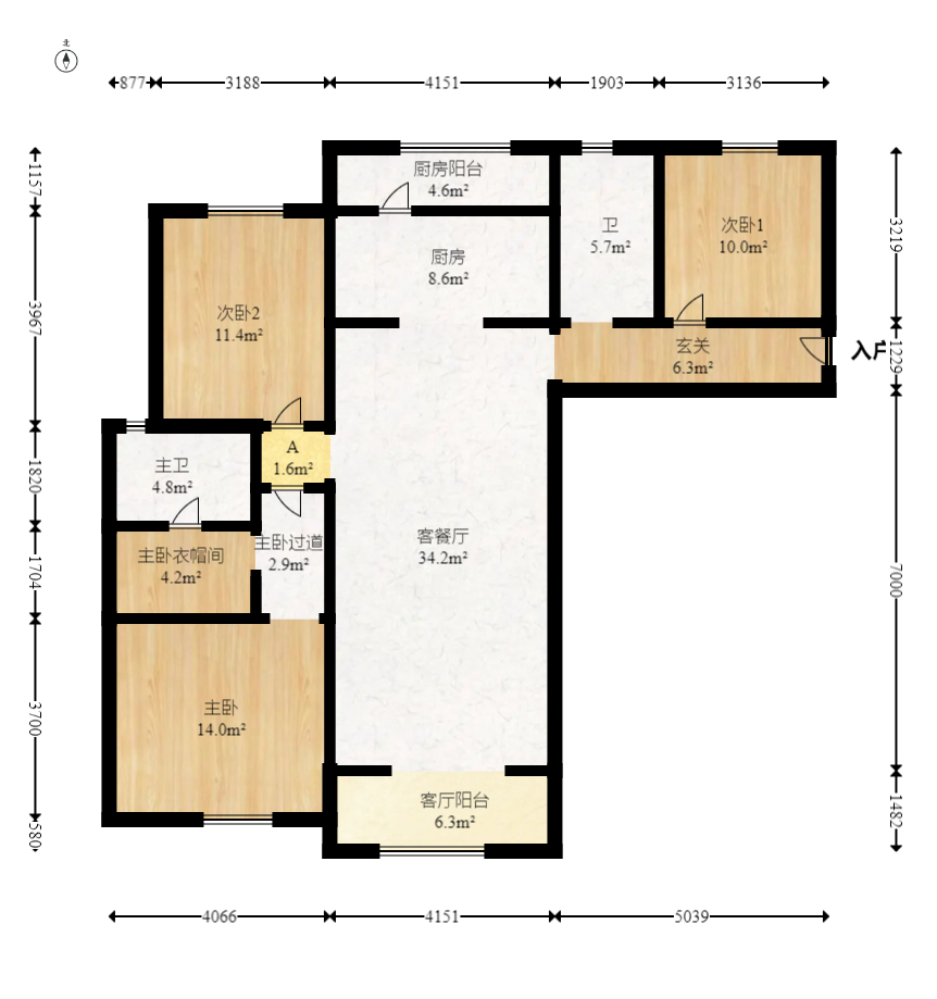 恒基旭辉湖山赋  3室2厅2卫   74.80万室内图1