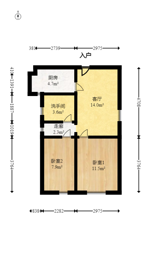 鑫科明珠  2室1厅1卫   45.00万室内图1