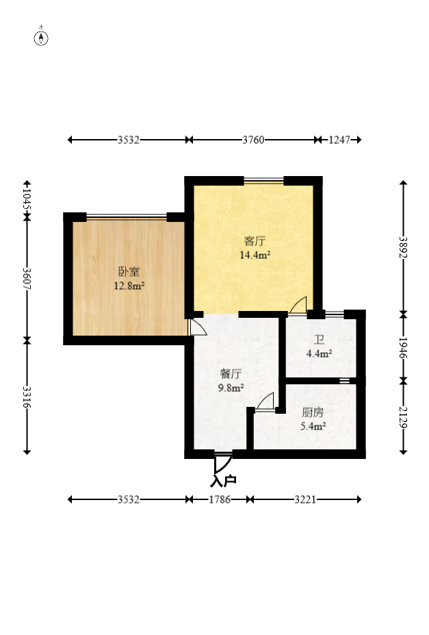 深业睿城 1室1厅1卫 32.8万 深业睿城 1室1厅1卫 32.8万户型图