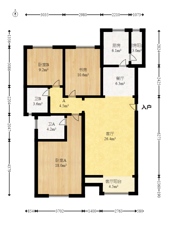 当代滨江MOMA 3室2厅1卫 132.0万 当代滨江MOMA 3室2厅1卫 132.0万户型图