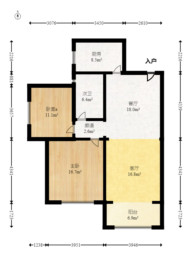 和润园一、二期  2室2厅1卫   56.80万室内图1