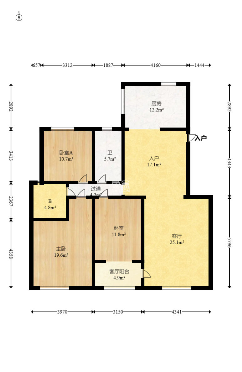 筑梦园  3室2厅2卫   89.80万