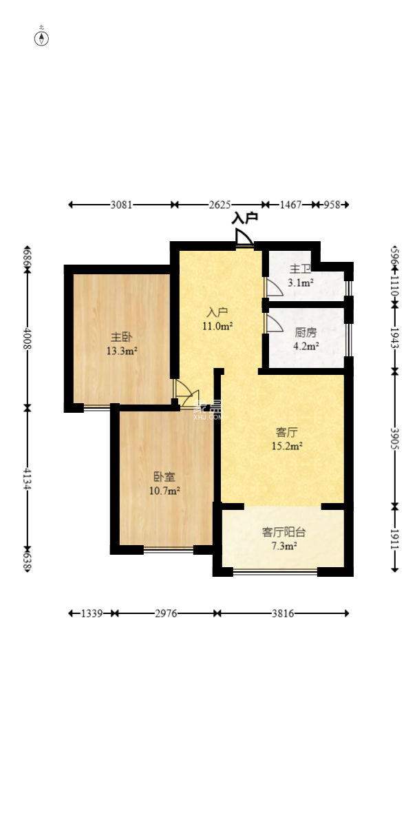 未来现代城  2室2厅1卫   52.40万