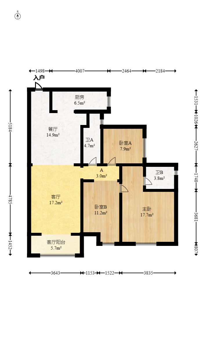 保利天禧D区  3室2厅2卫   211.40万室内图1