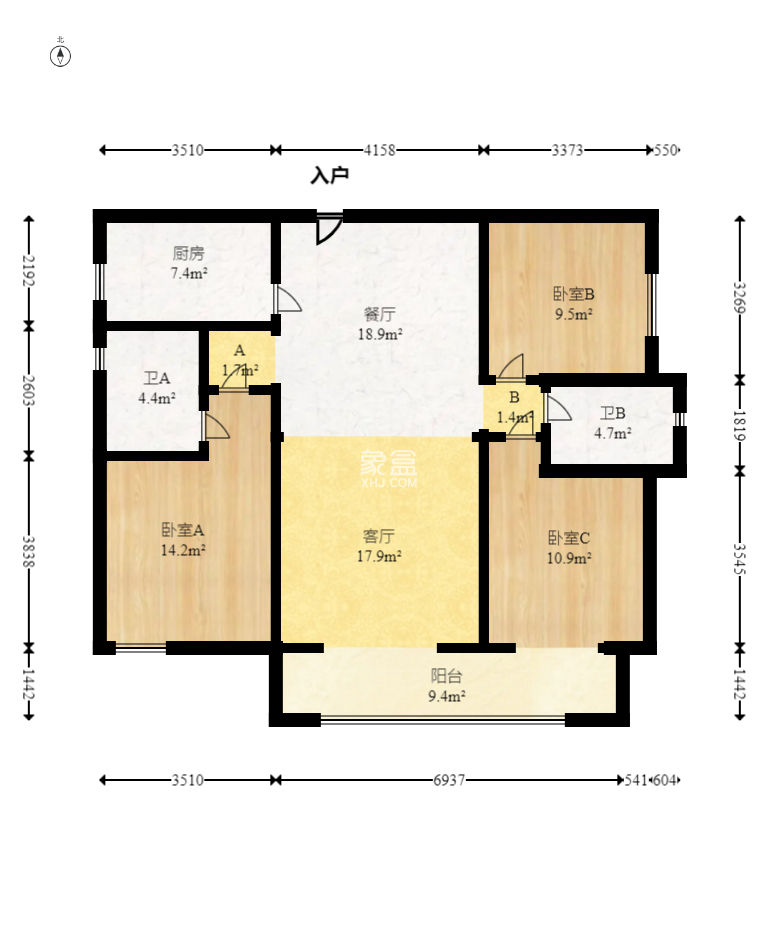 中建璟和城  3室2厅2卫   103.00万