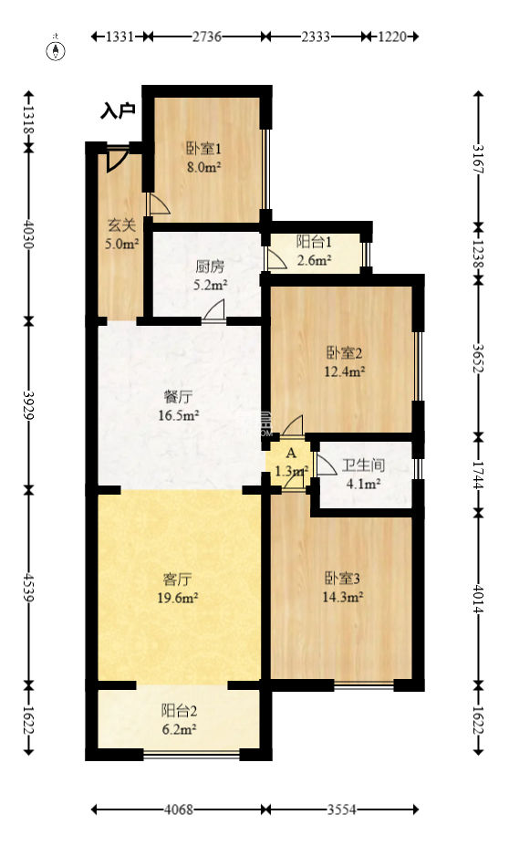 润和之悦（金泽园）  3室2厅1卫   65.00万