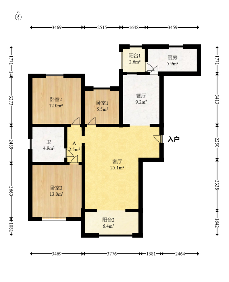 嘉宇银杉(嘉宇西苑) 3室2厅1卫 87.0万 嘉宇银杉(嘉宇西苑) 3室2厅1卫 87.0万户型图