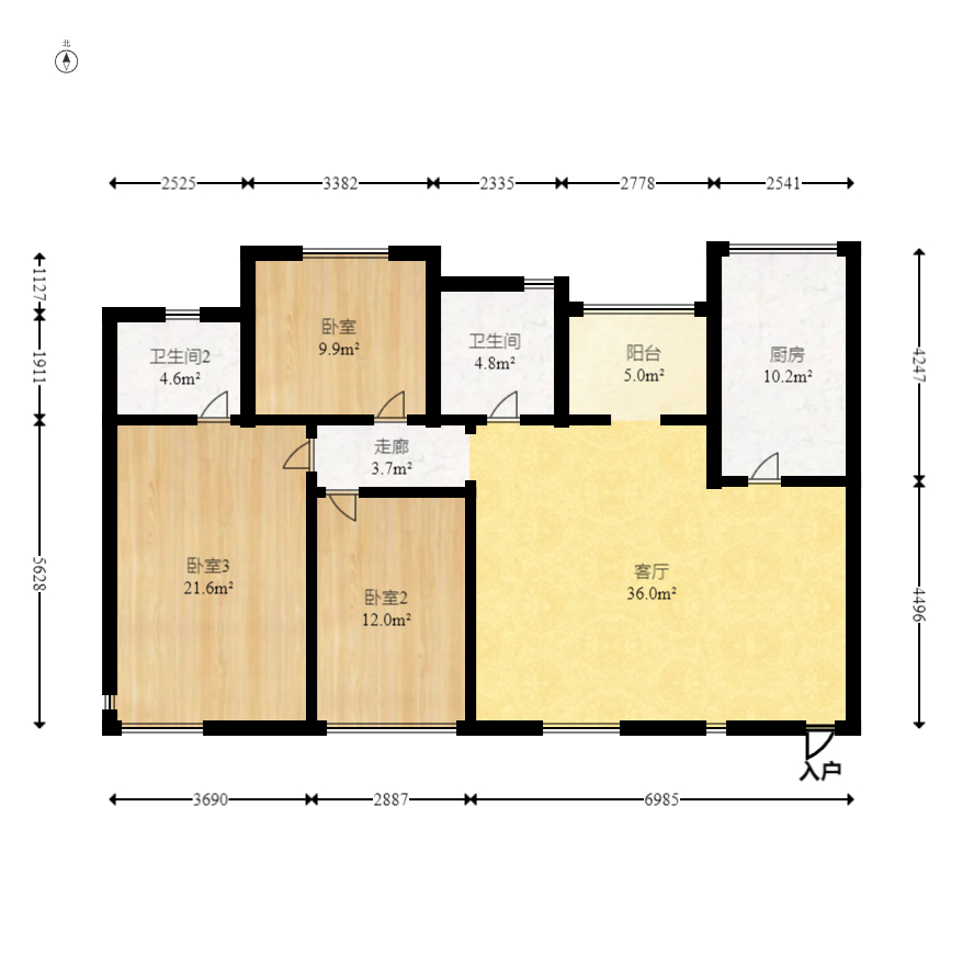 中国铁建国际城一期  3室2厅2卫    59.8万 中国铁建国际城一期  3室2厅2卫    59.8万户型图