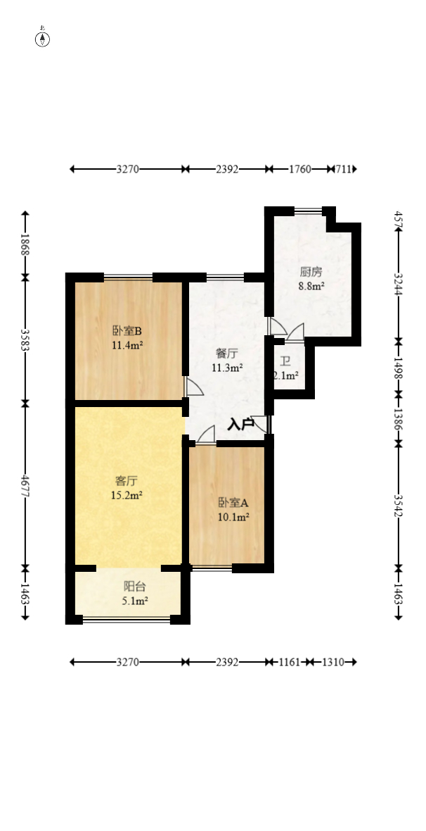 建湘新村  2室2厅1卫   62.00万室内图1