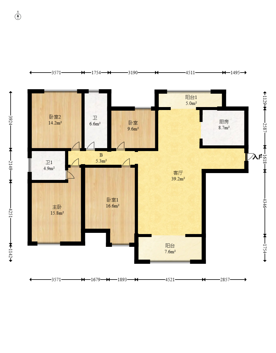 三一街区 4室2厅2卫 89.8万 三一街区 4室2厅2卫 89.8万户型图