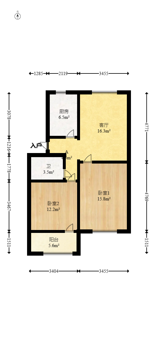 广厦新村  2室1厅1卫   43.00万室内图1