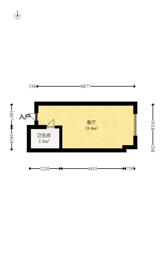 佐佑大厦  1室1厅1卫   18.00万室内图1