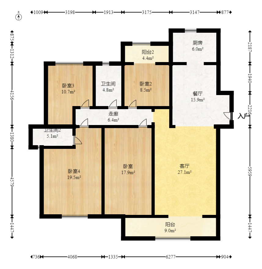 龙湖碧桂园天宸原著  4室2厅2卫   169.80万室内图1