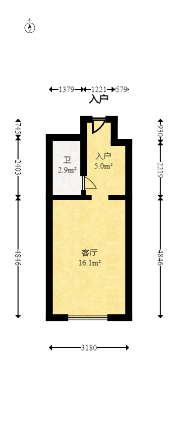 新长海漓湘悦  1室0厅0卫    26.6万 新长海漓湘悦  1室0厅0卫    26.6万户型图