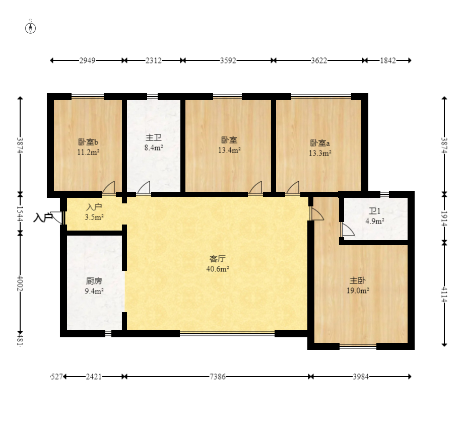 山水湾 1室1厅1卫 99.0万 山水湾 1室1厅1卫 99.0万户型图
