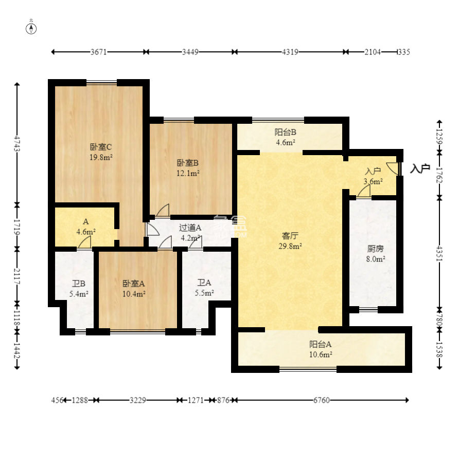 恒大上林苑  3室2厅2卫    128.0万