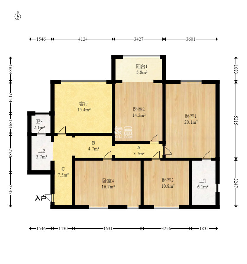 长远华樟名府  3室2厅2卫    93.6万
