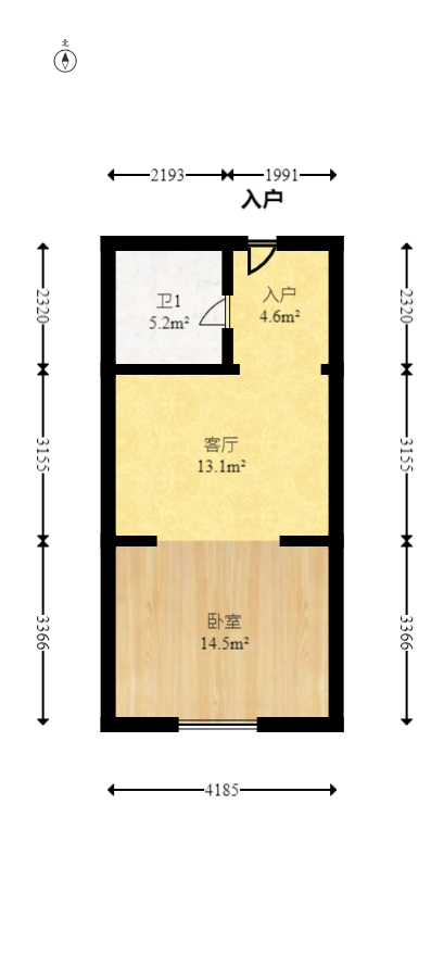 西子一间  1室1厅1卫   31.00万室内图1