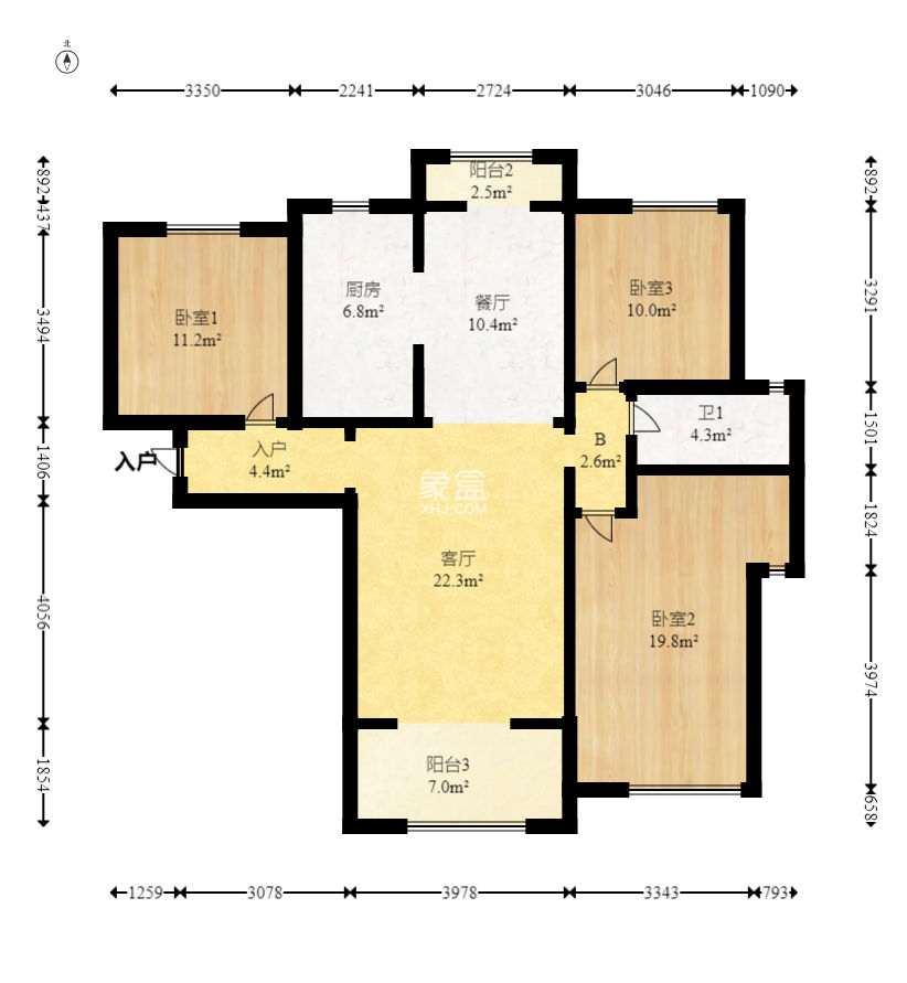 金地格林公館 3室2廳1衛 135.00萬