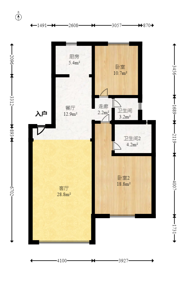 东城名苑 2室2厅2卫 38.0万 东城名苑 2室2厅2卫 38.0万户型图