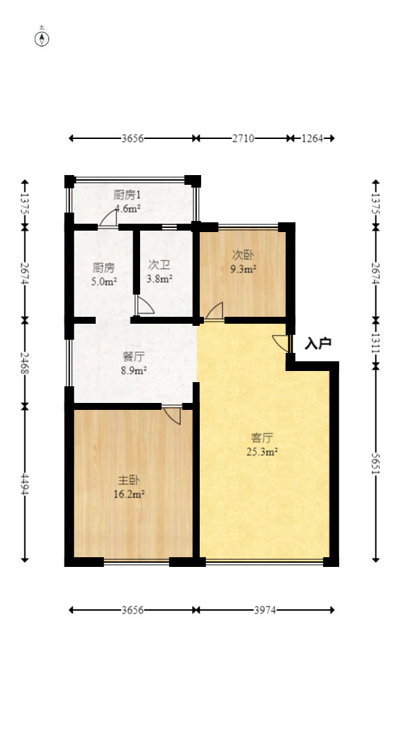 创业新村  3室2厅1卫    78.0万室内图1