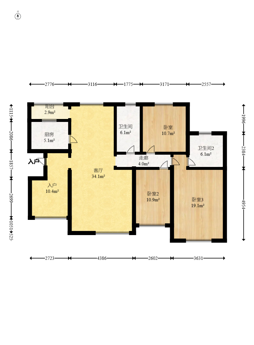 三景华御  4室2厅2卫    68.0万 三景华御  4室2厅2卫    68.0万户型图